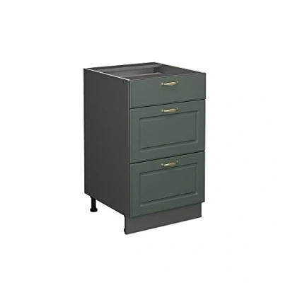 Abbildung von Vicco Unterschrank Fame Line, Grün Gold Landhaus/Anthrazit, 50 cm ohne Arbeitsplatte