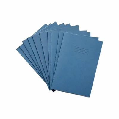 Abbildung von Rhino A4 Schulhefte, 48 Seiten/10 mm, kariertes Papier, 10 Stück, Büro und Schulbedarf, Hellblau
