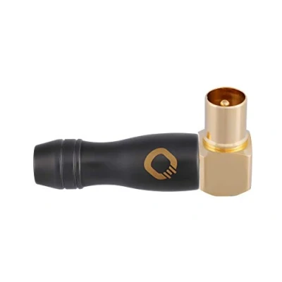 Abbildung von Oehlbach Transmission Shift M90 Antennenstecker IEC Koax (m) (Winkelstecker, Adapter, schraubbar) vergoldet für TV/Radio Anschluss 1 Stück