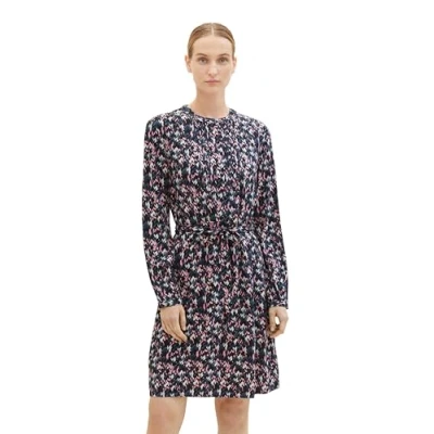 Abbildung von TOM Tailor MIT Struktur Freizeitkleid, Damen, Größe: 40, Blue small texture design
