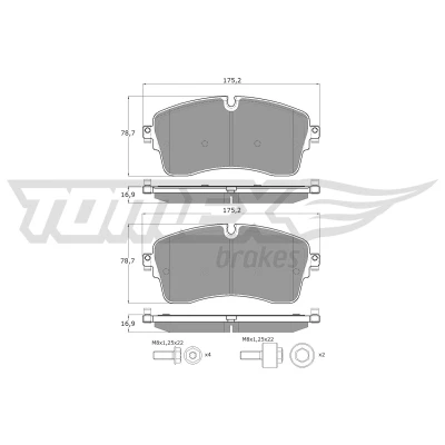 Abbildung von Bremsbelagsatz, Scheibenbremse TOMEX Brakes TX 60 55