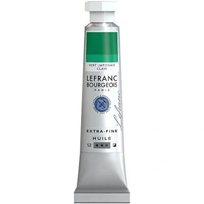 Abbildung von Lefranc Bourgeois 404981 extra feine Ölfarbe in Künstlerqualität aus hochwertigen Pigmenten, lebendige Farben, hohe Lichtechtheit, 20ml Tube Japanischgrün Hell