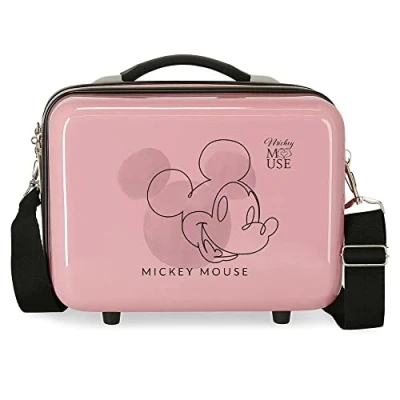 Abbildung von Disney Mickey Outline Kulturbeutel, anpassbar, mit Umhängetasche, rosa, 29 x 21 15 cm, starr, ABS 9,14 l