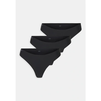 Abbildung von Under Armour Underwear PURE Stretch NO SHOW Thong Solid 3 PACK String, Damen, Größe: Small, Black