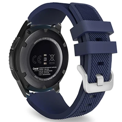 Abbildung von MoKo Armband Kompatibel mit Samsung Galaxy Watch 3 45mm/Galaxy 46mm/Gear S3 Frontier/Classic/Huawei GT2 Pro/GT/GT2 46mm, 22mm Silikon Ersatzarmband, Mitternachtsblau