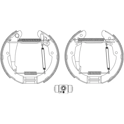 Abbildung von TEXTAR Shoe Kit Pro 84052400 Bremsensatz, Trommelbremse mit Radbremszylinder, Stellelement SKODA: Octavia 1 Combi, I Schrägheck