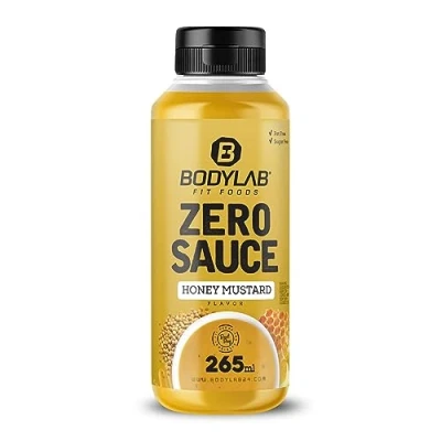 Abbildung von Bodylab24 Zero Sauce Honig Senf 265ml, kalorienarm, nur 3 9 kcal je 15g Portion, fett und zuckerreduziert, perfekt zum Verfeinern von Gerichten, als oder Dressing, ideal für jede Diät