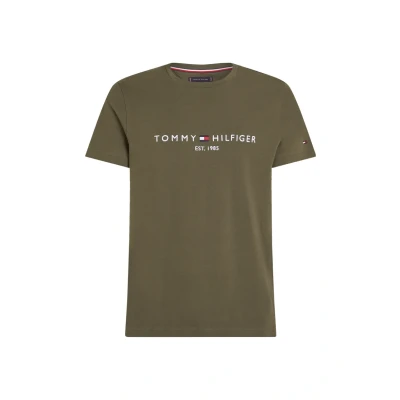 Abbildung von Tommy Hilfiger LOGO TEE Tshirt print, Herren, Größe: Small, Army green