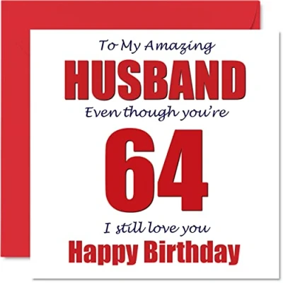 Abbildung von Lustige Geburtstagskarte zum 64. Geburtstag für Ehemann 64 I Still Love You Happy Birthday Karte von Ehefrau Partner, x 145 mm