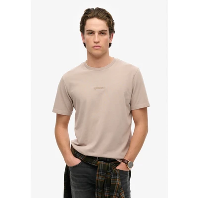Abbildung von Superdry Micro LOGO Tshirt basic, Herren, Größe: 3XL, Deep beige slub