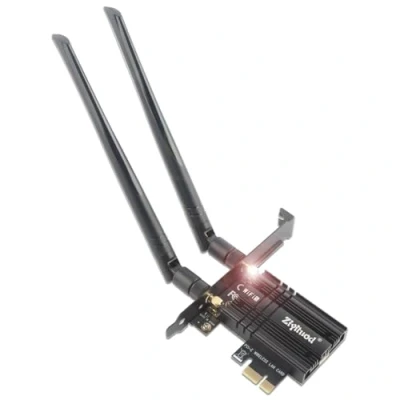 Abbildung von PCIE WiFi Karte für PC, AC7265 Bluetooth 4.2 Wireless Adapter 802.11ac 1200Mbps Dual Band PCI E Netzwerkkarte Desktop Windows 11/10/8.1/8/7 32&amp;64 Bits, Linux4.2+