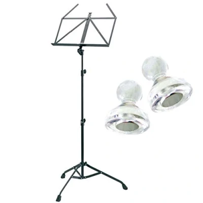 Abbildung von K&amp;M 107 Notenständer Notenpult Schwarz + keepdrum Magnete 2 Stück