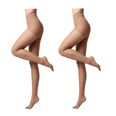 Abbildung von Conte elegant modellierende Damenstrumpfhose 2er Pack ACTIVE 20 DEN Stimuliert die Blutzirkulation formende Feinstrumpfhose Damen Strumpfhose Farbe Natural Größe 4