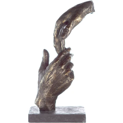 Abbildung von Casablanca by Gilde Dekofigur &quot;Skulptur Two Hands, bronzefarben/grau&quot;, Dekoobjekt, Höhe 29 cm, Hände, mit Spruchanhänger, Wohnzimmer