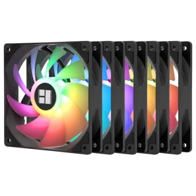 Abbildung von Thermalright TL C12C S X5 CPU Lüfter, schwarzer PC Lüfter mit 1550 U/min Drehzahl, 120 mm Computergehäusekühler, PWM Steuerungslüfter für Gehäuse und Flüssigkeitskühler Kühlung