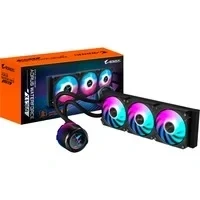 Abbildung von Gigabyte AORUS WATERFORCE X II 360 AIO Flüssigkeits CPU Kühler 3x120mm ARGB Lüfter, Vollfarb LCD, magnetischer Verriegelungsmechanismus, Daisy Chain, kompatibel mit Intel LGA 1700 und AMD AM5