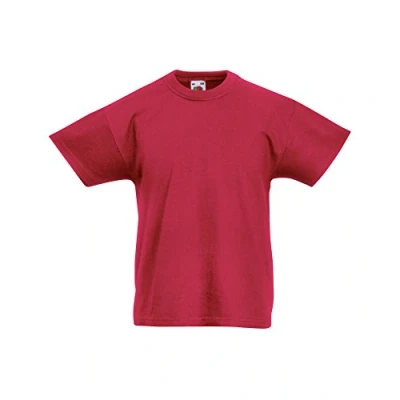 Abbildung von Fruit of the Loom Kinder Original Kurzarm T Shirt (7 8 Jahre) (Ziegel Rot)