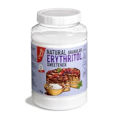 Abbildung von Natürliches Erythrit Kristallzucker 10g = 7g Zucker Natürlicher Zuckerersatz 0 Kalorien Glykämischer Index Keto und Paleo Netto Kohlenhydrate Kein GVO Castello since 1907 1kg