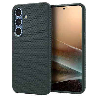 Abbildung von Samsung Galaxy S25 Hülle Silikon Spigen Soft Case/Backcover Handyhülle Grün Shockproof/Stoßfest