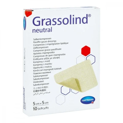 Abbildung von Grassolind Salbenkompressen 5x5 cm steril