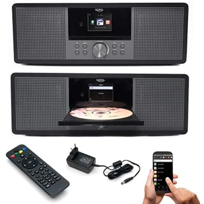 Abbildung von netshop 25 Internetradio Xoro HMT 600 WLAN mit CD Player DAB+/FM Radio Bluetooth WiFi USB Anschluss MP3 Spotify Connect Web App Steuerung und Fernbedienung (schwarz)