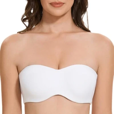 Abbildung von MELENECA Damen Trägerloser BH Bügel,Ohne Einlagen,Große Größe Minimizer Bandeau Weiß 85E
