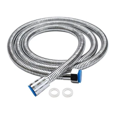 Abbildung von D&amp;D Premium Duschschlauch aus Edelstahl Flexibler Brauseschlauch mit Dichtungen für Handbrause, Hand Duschkopf,Chrom (120cm, Typ)