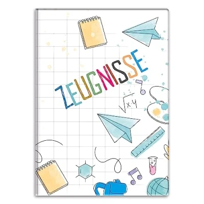 Abbildung von itenga Organisationsmappe Zeugnismappe Motiv Doodles Schule DIN A4 wattierter Einband