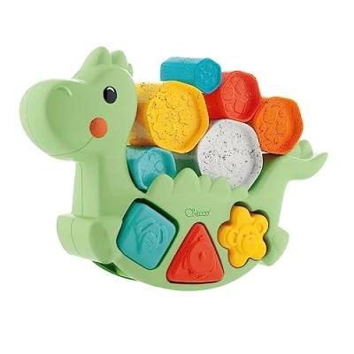 Abbildung von Chicco Lernspielzeug 2 in 1 Schaukeldino, teilweise aus recyceltem Material, Made Europe