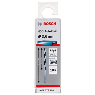 Abbildung von Bosch Accessories Professional 10 Stück HSS Spiralbohrer PointTeQ (für Metall, 3,6 x 39 70 mm, Zubehör Bohrschrauber)