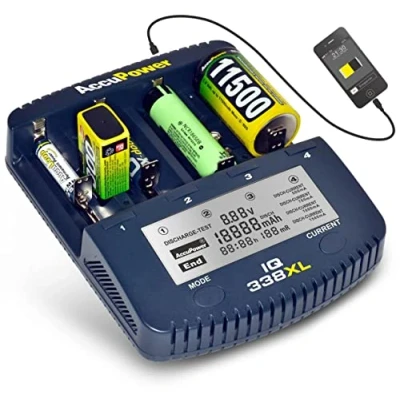 Abbildung von AccuPower Power RUNDZELLEN LADEGERÄT IQ338XL, dunkelblau