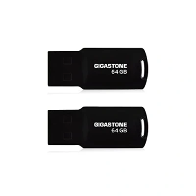 Abbildung von Gigastone USB Stick, 64 GB, 2 Stück, V70 Serie, einziehbar, ohne Kappe, kompatibel mit 2.0 Schnittstelle