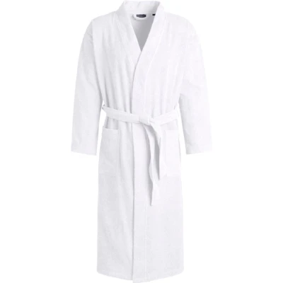 Abbildung von Egeria Unisex Bademantel Topas, Langform, Walkfrottee, Schalkragen, Gürtel, für Damen &amp; Herren, in Kimonoform