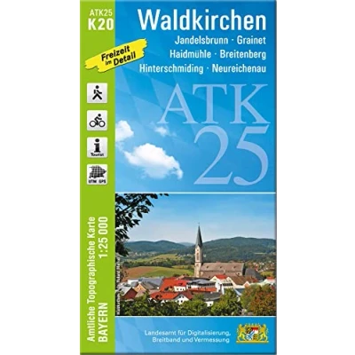 Abbildung von ATK25 K20 Waldkirchen (Amtliche Topographische Karte 1:25000): Jandelsbrunn, Grainet, Haidmühle, Breitenberg, Hinterschmiding, Neureichenau (ATK25 Amtliche 1:25000 Bayern)