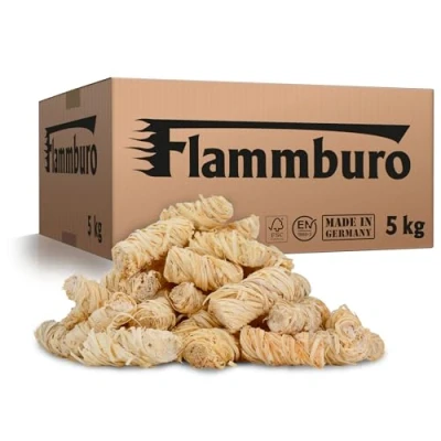 Abbildung von FLAMMBURO Grillanzünder 5 kg Anzündwolle Öko Anzünder als und Kaminanzünder, kg, ca. 400 Stück, 100 nachwachsende Rohstoffe