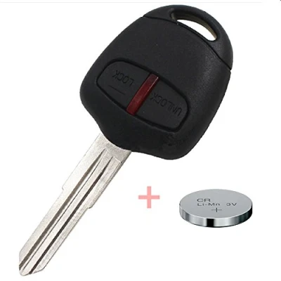 Abbildung von Auto Schlüssel Funk Fernbedienung 1x Gehäuse 2 Tasten + Rohling MIT8 CR1616 Batterie für Mitsubishi