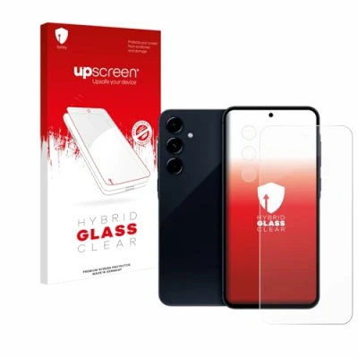 Abbildung von upscreen Schutzglas für Samsung Galaxy A35 5G (Display+Kamera) Schutzfolie, Glas Folie [Klar, 9H Panzerschutz, Anti Fingerprint]