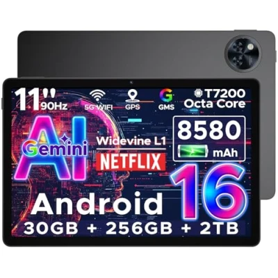 Abbildung von DOOGEE U11 Pro Android 16 Tablet 11 Zoll Gemini AI, 30GB RAM+256GB ROM (2TB TF) 8580mAh, 90Hz Display, Unisoc T7200 Octa Core PC, 13MP+5MP, WiFi 5/Widevine L1/ GPS/Face ID/OTG [2025]