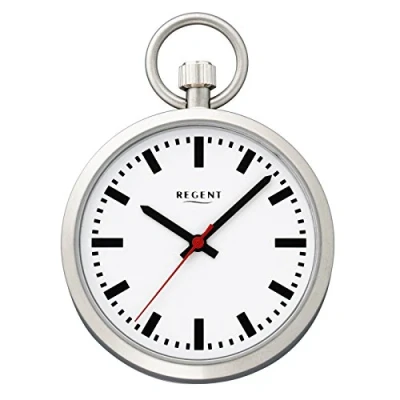 Abbildung von Regent Taschenuhr für Damen Herren P 41, (Analoguhr), rund, groß (ca. 43mm), Metall verchromt, Elegant