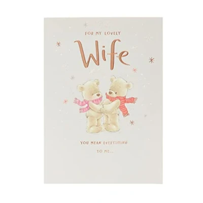 Abbildung von UK Greetings Weihnachtskarte für die Frau Teddy Design
