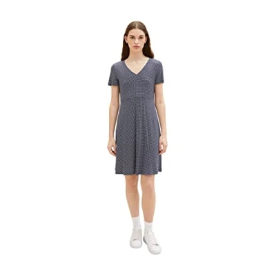 Abbildung von TOM Tailor Jerseykleid, Damen, Größe: 38, Navy geometrical design