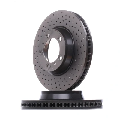Abbildung von BREMBO COATED DISC LINE 09.C877.11 Bremsscheibe 330 34 5 gelocht/innenbel. beschichtet hochgekohlt mit Schrauben PORSCHE: 911 Coupe, 718 Cayman Coupe