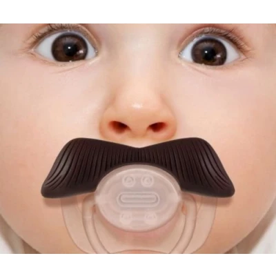 Abbildung von 5starwarehouse® Baby Schnuller mit Schnurrbartapplikation
