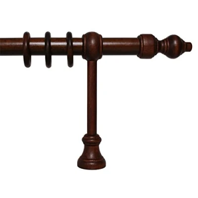 Abbildung von iso design Holz Vorhangstange Filigrano mit 28 mm Durchmesser in Nußbaum, viele Größen, 120 cm