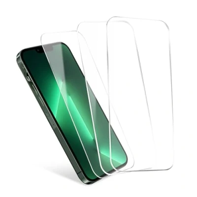 Abbildung von CELLONIC 3X Schutzfolie Handy kompatibel mit iPhone 13 &amp; Pro 6,1 Zoll Smartphone Displayschutz 2.5D aus Tempered Glass Ultra Thin 9H Schutzglas