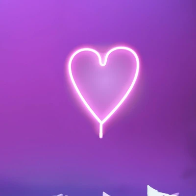 Abbildung von JUST LIGHT LED Wandleuchte NEON HERZ, fest integriert, Warmweiß