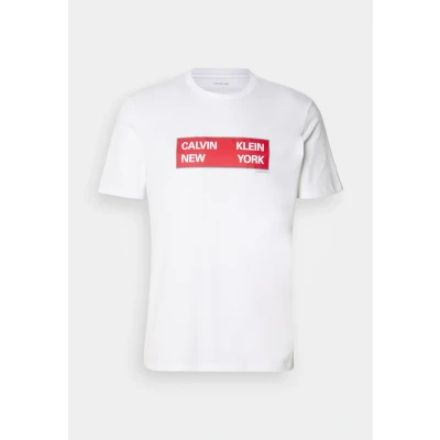 Abbildung von Calvin Klein Jeans BOX Graphic TEE Tshirt print, Herren, Größe: XS, Brilliant white