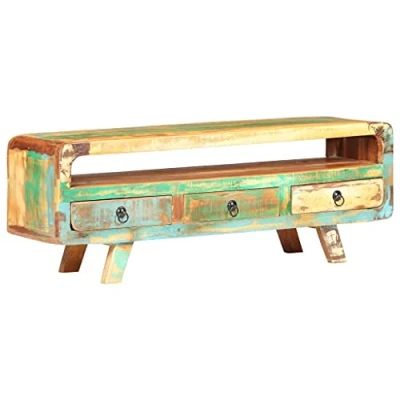 Abbildung von vidaXL TV Schrank Vintage 3 Schubladen Lowboard Möbel Sideboard Fernsehtisch Fernsehschrank HiFi 117x30x41cm Recyceltes Massivholz