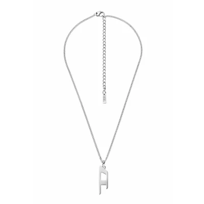 Abbildung von Diesel D Logo Herren Silber Ton Edelstahl Halskette, DX1625040