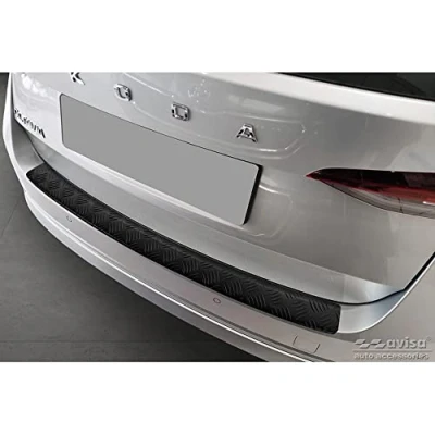 Abbildung von Avisa Matt Schwarz Aluminium Heckstoßstangenschutz kompatibel mit Skoda Octavia IV Kombi 2020 (inkl. RS, exkl. Scout) &#039;Riffled Plate&#039;